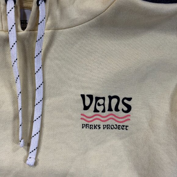 VANS Park Project Yellow Hoodie Sweatshirt Drawstring Pockets Logo Size Small - Picture 3 of 9